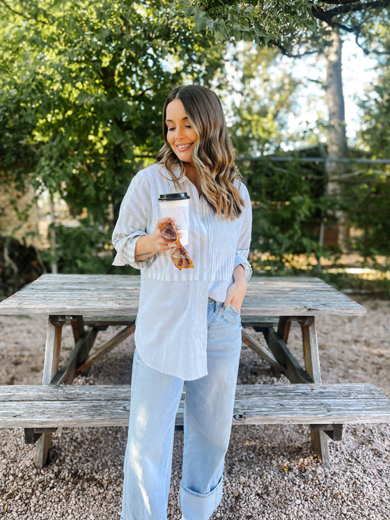 Candy Stripe Button Up