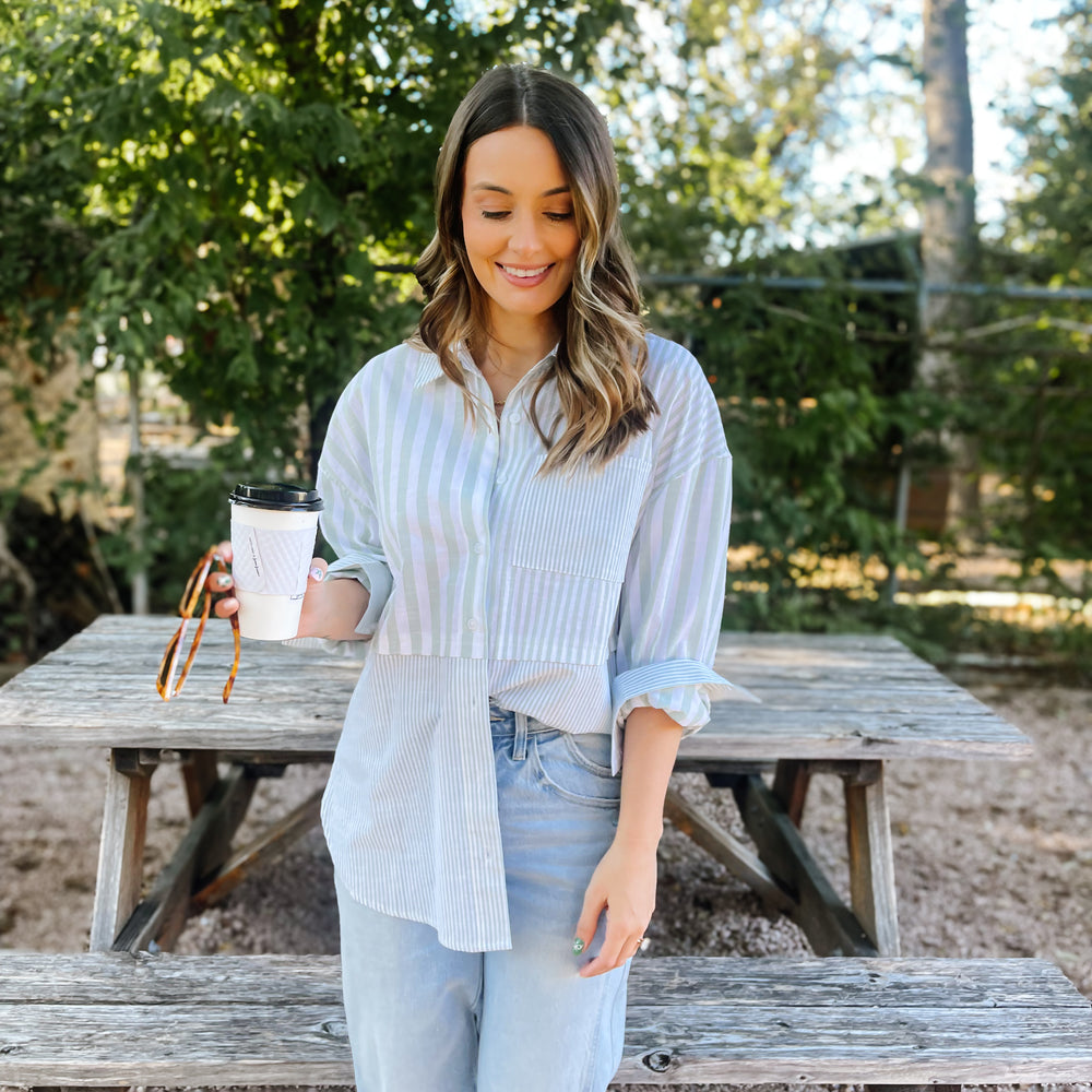 
                      
                        Candy Stripe Button Up
                      
                    