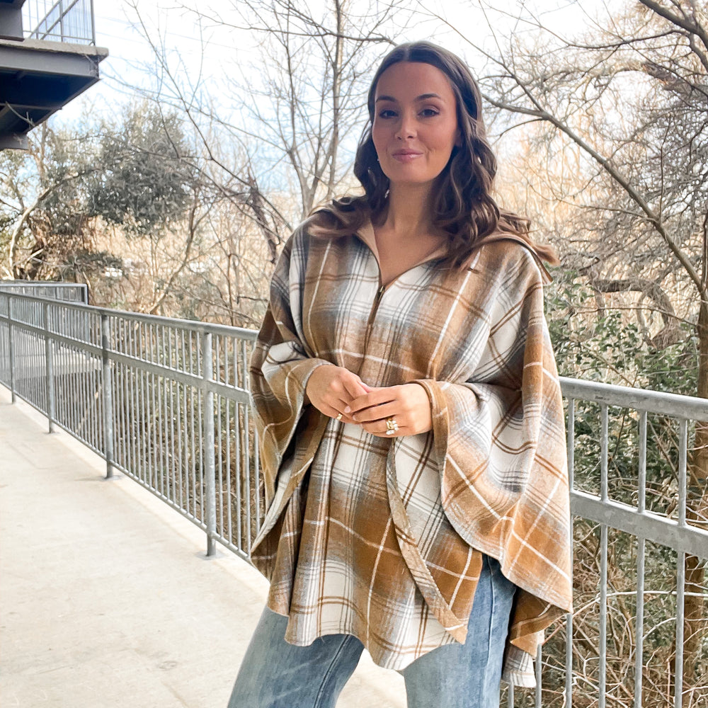 Plaid Poncho