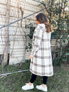 Hoodie Plaid Long Jacket