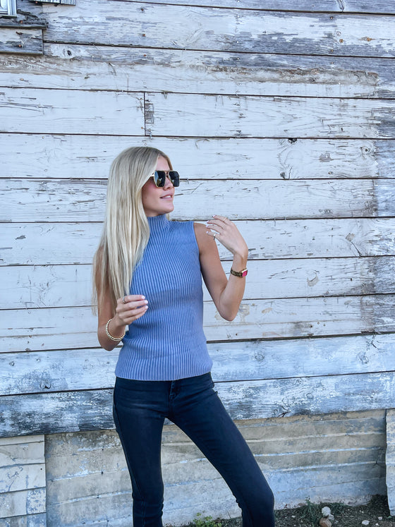 Knit Mock Neck Tank