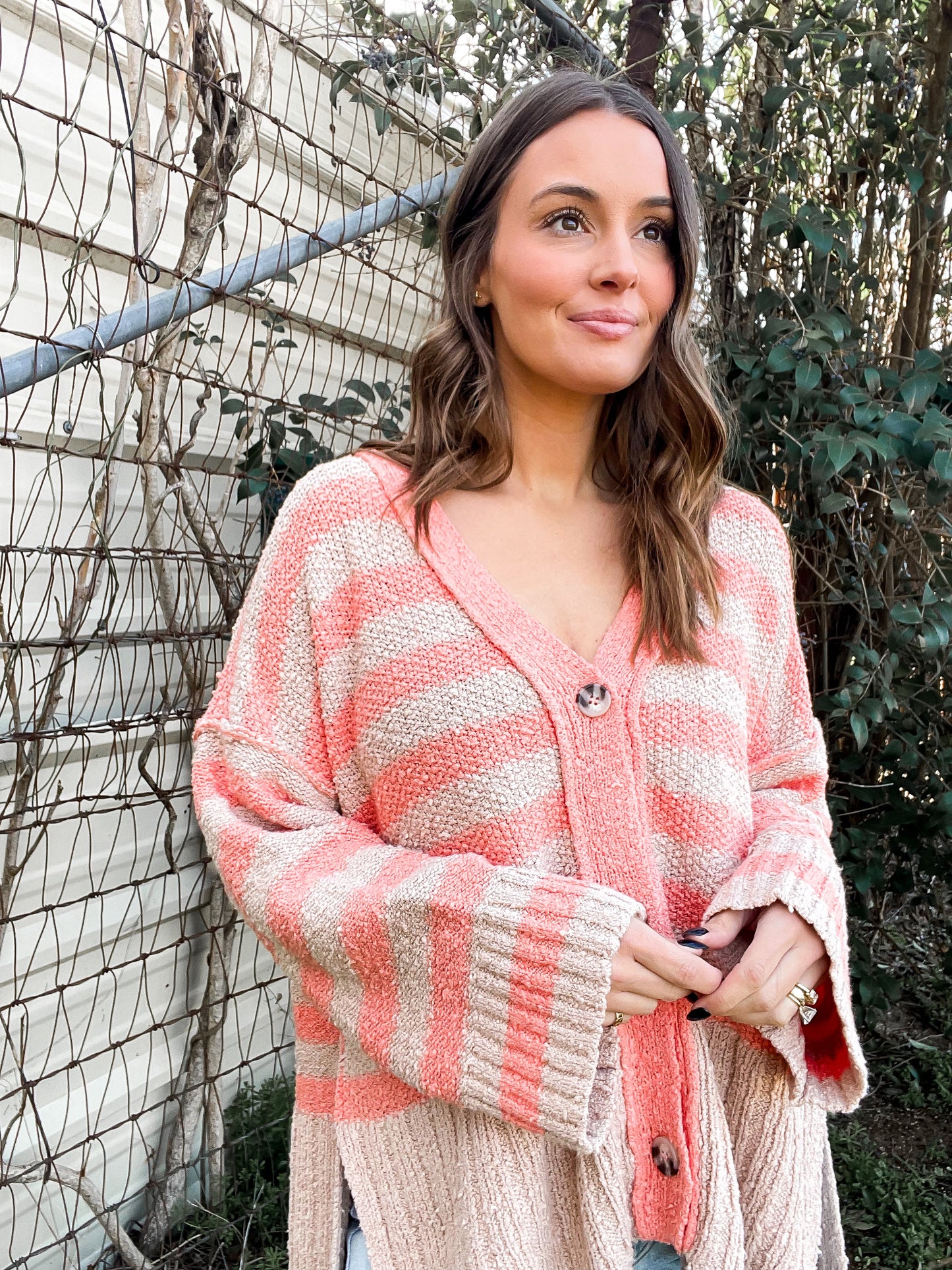 Coral & Taupe Cardigan