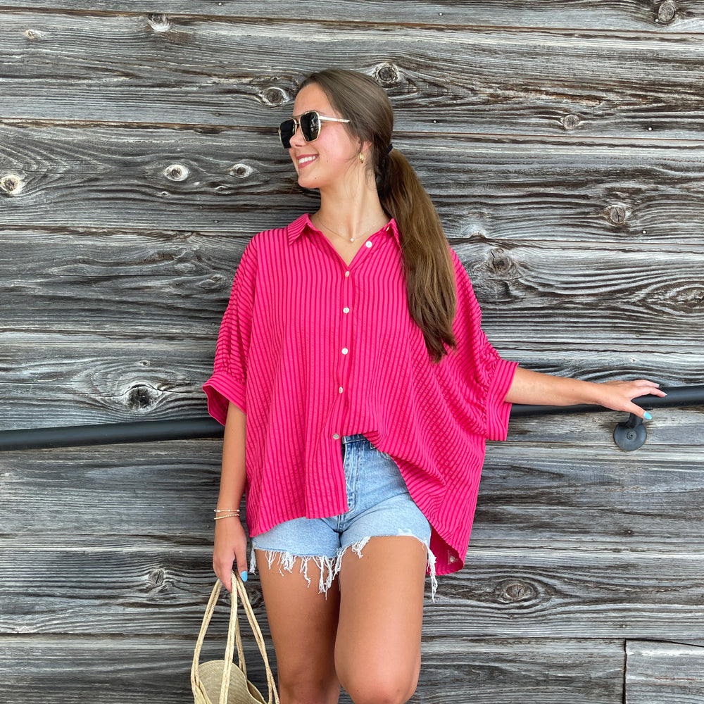 
                      
                        Fuchsia Button Up
                      
                    