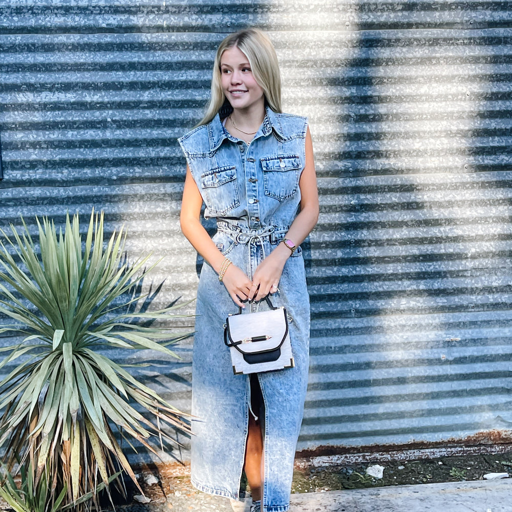 
                      
                        Acid Washed Denim Midi Dress
                      
                    