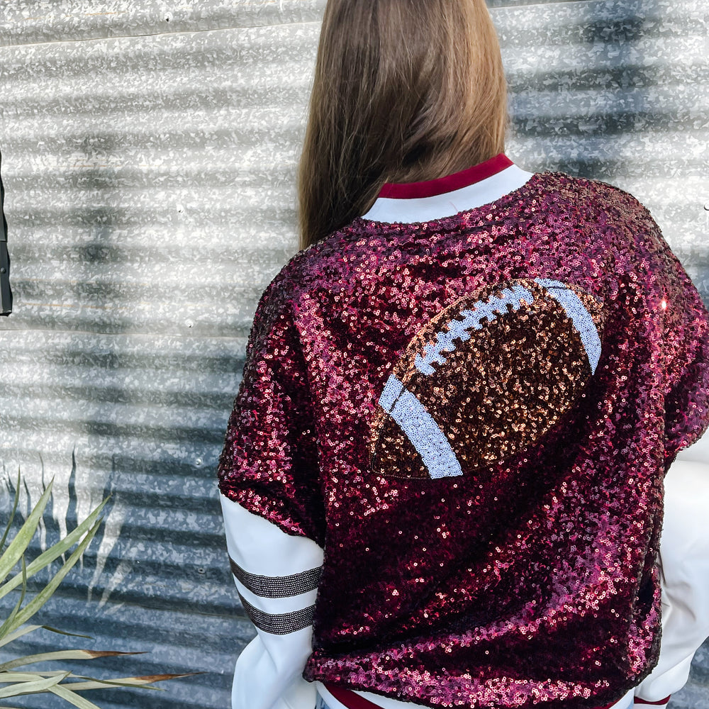 
                      
                        GameDay Sequins Bomber Jacket
                      
                    