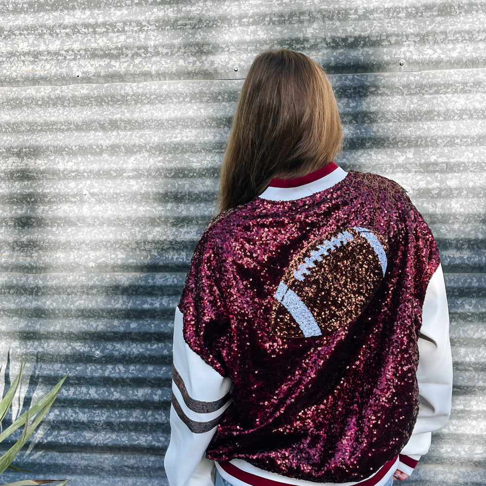 
                      
                        GameDay Sequins Bomber Jacket
                      
                    