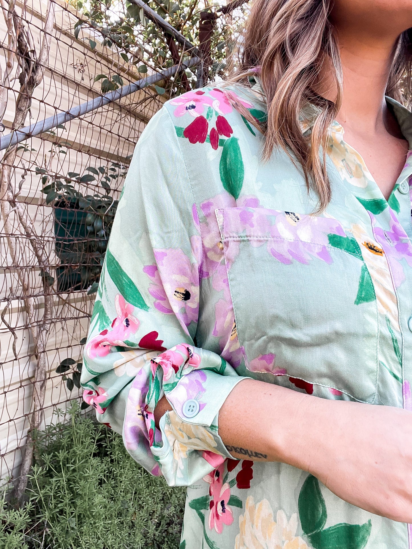 Floral Tunic Button Up