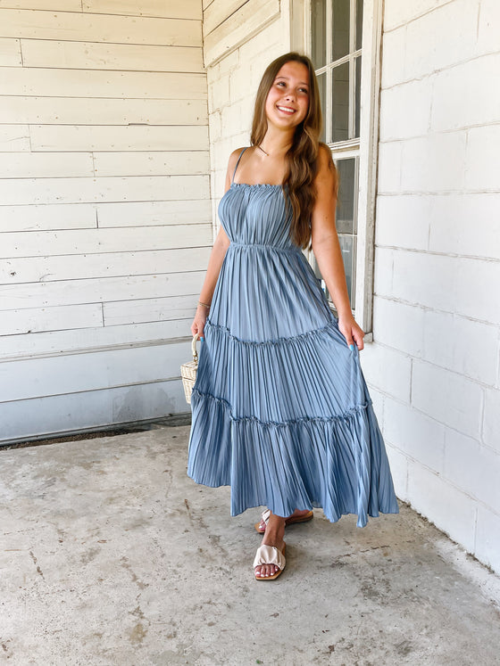 Soft Blue Layered Dress