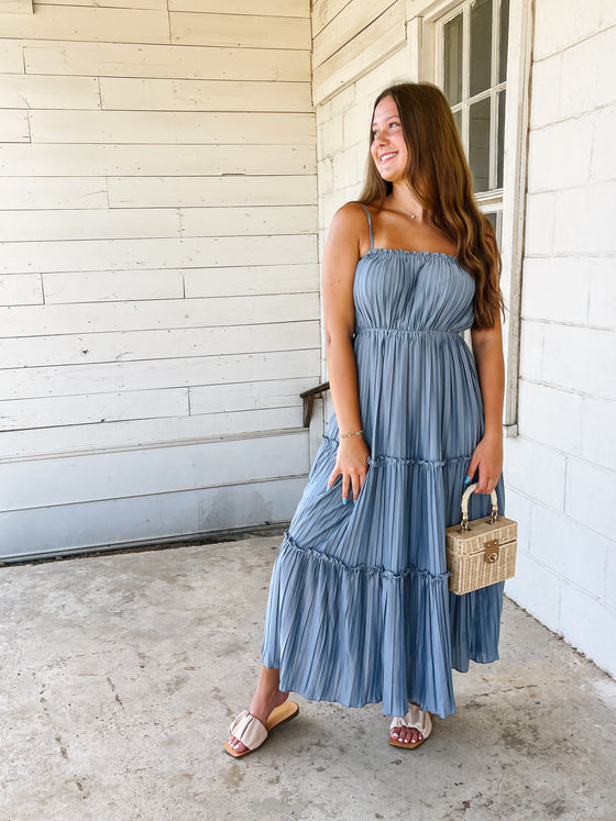 Soft Blue Layered Dress