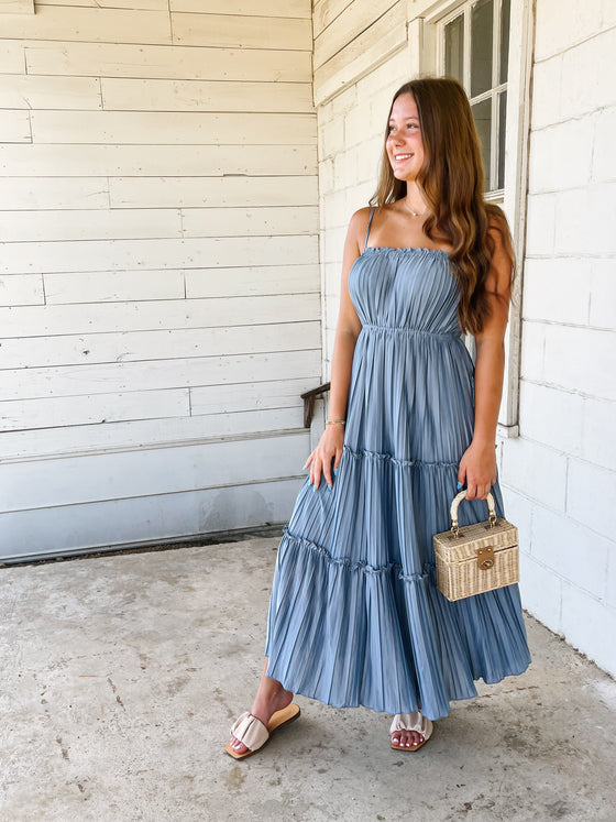 Soft Blue Layered Dress