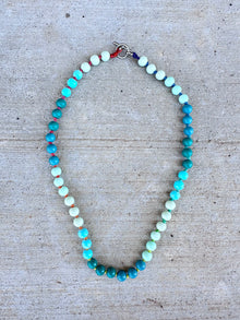  Glass Bead Necklace - Blue Waves