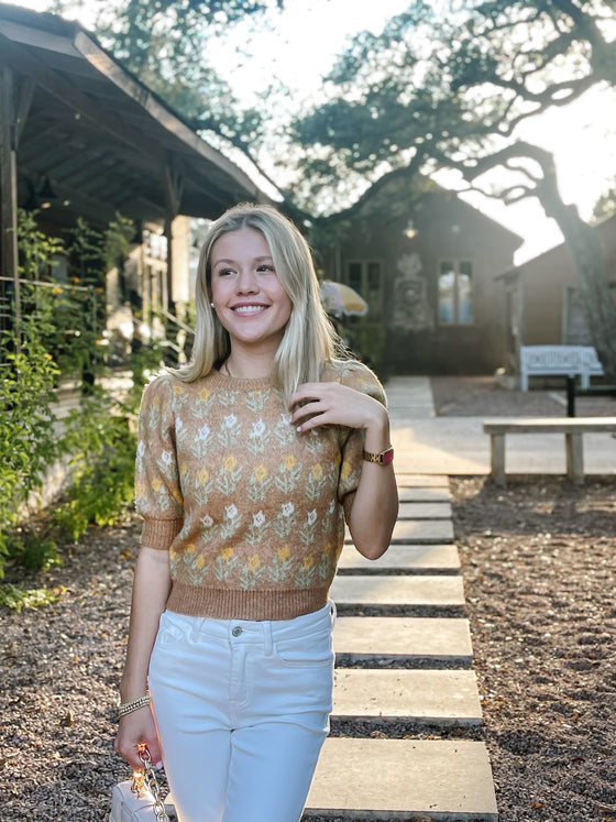 Plush Floral Sweater