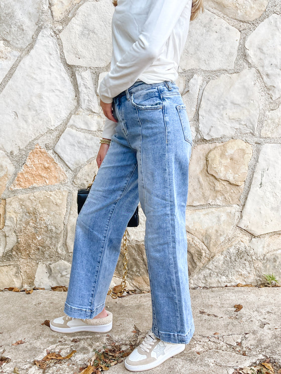 Pin Wide Leg Crop Jean