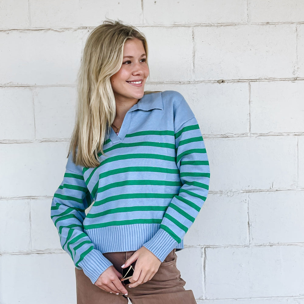 
                      
                        Relaxed Crop Collared Sweater
                      
                    