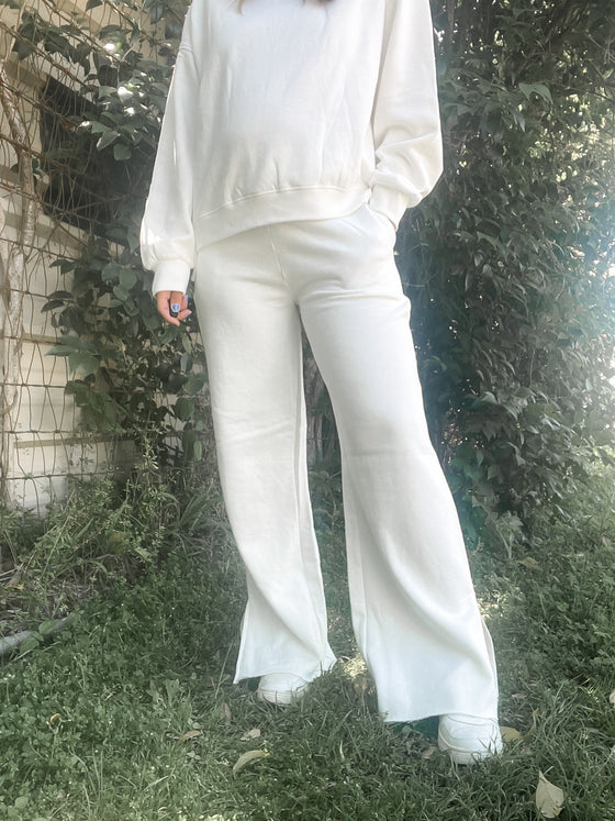 Wide Leg Lounge Pant  - Ivory