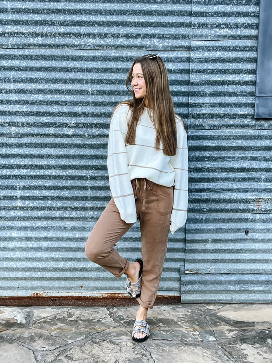 Tapered Taupe Joggers