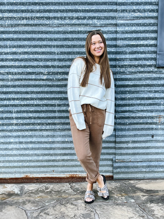 Neutral Striped Sweater