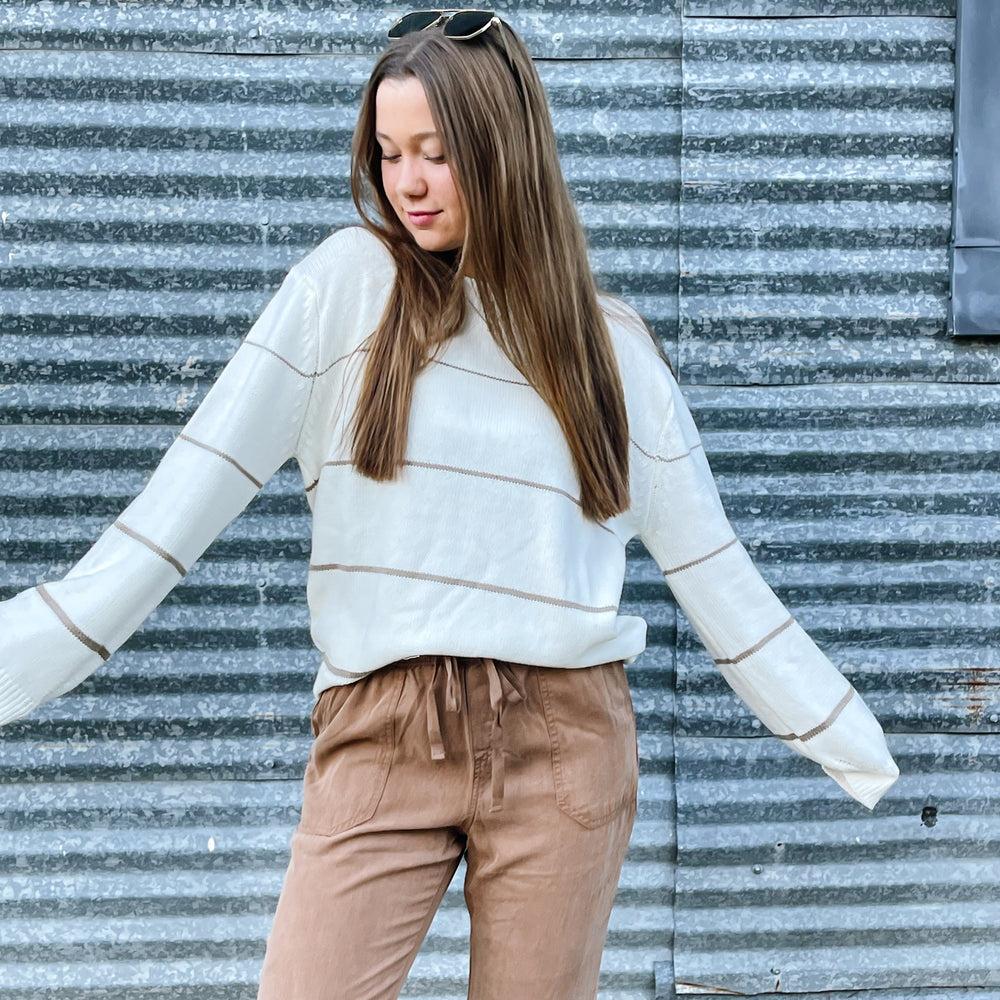 Neutral Striped Sweater