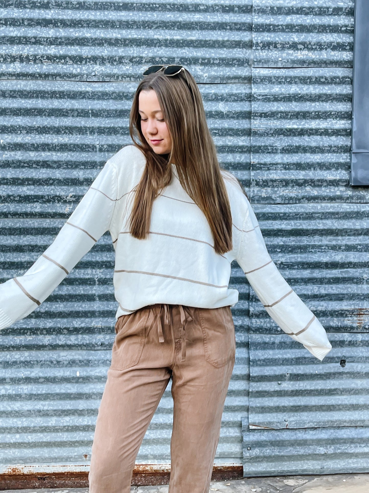 Neutral Striped Sweater