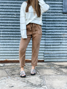  Tapered Taupe Joggers