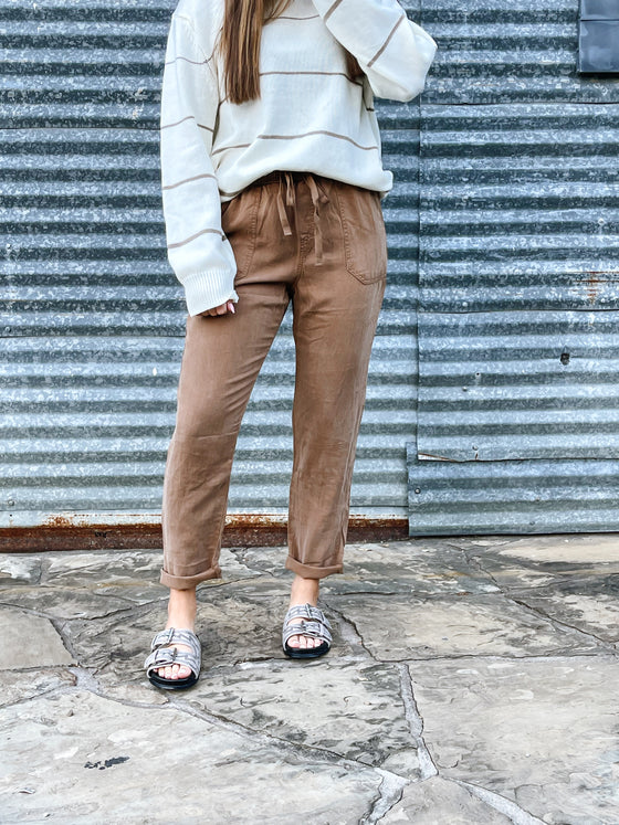 Tapered Taupe Joggers