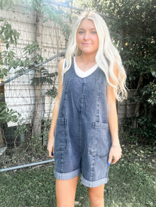  Black Denim Romper