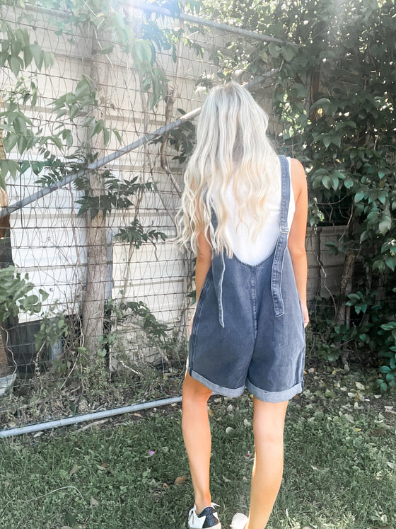 Black Denim Romper