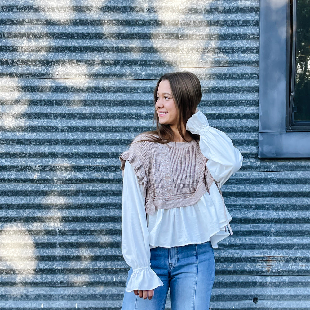 Knitted Vest Blouse