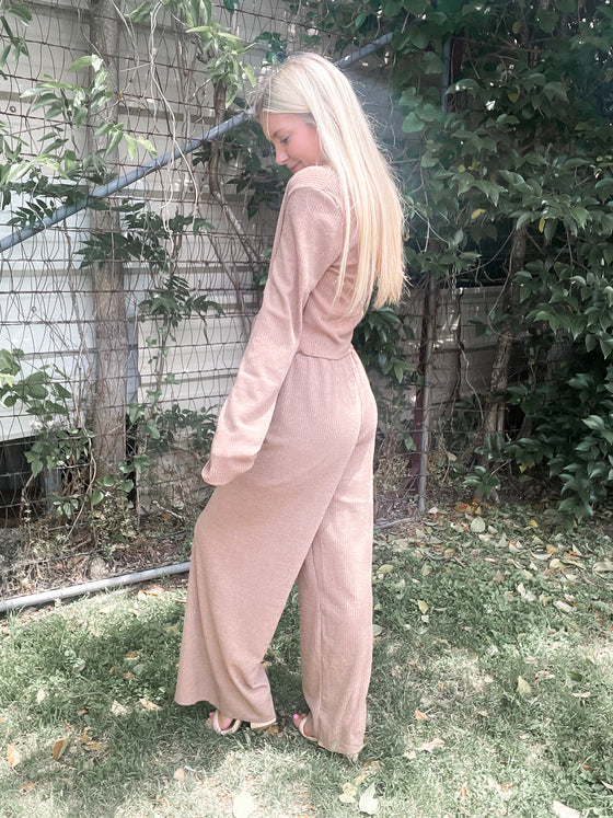 Mocha Ribbed Set