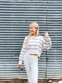  Natural Blue Stripe Sweater