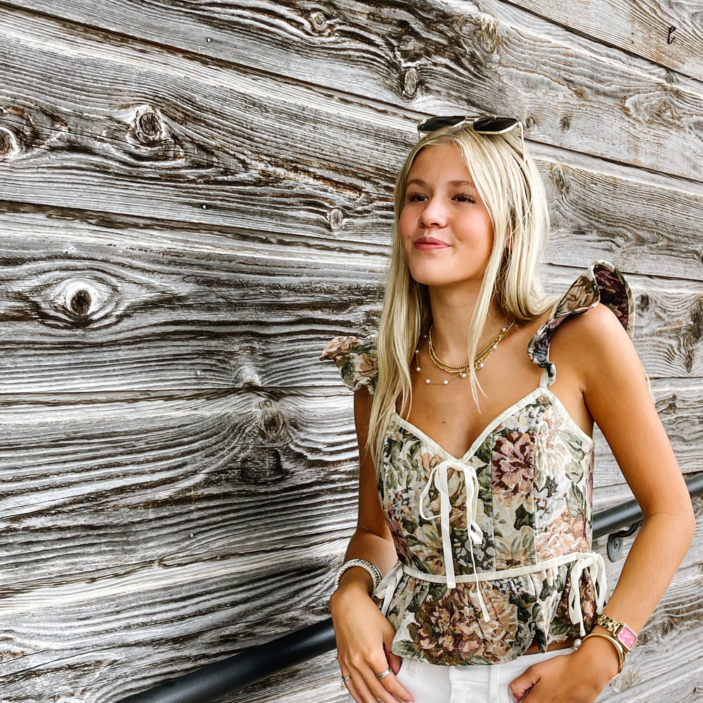 Floral Quilt Print Blouse