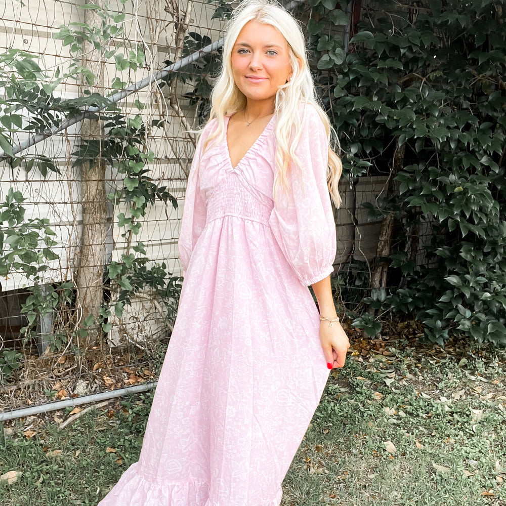 
                      
                        Soft Pink Hibiscus Dress
                      
                    