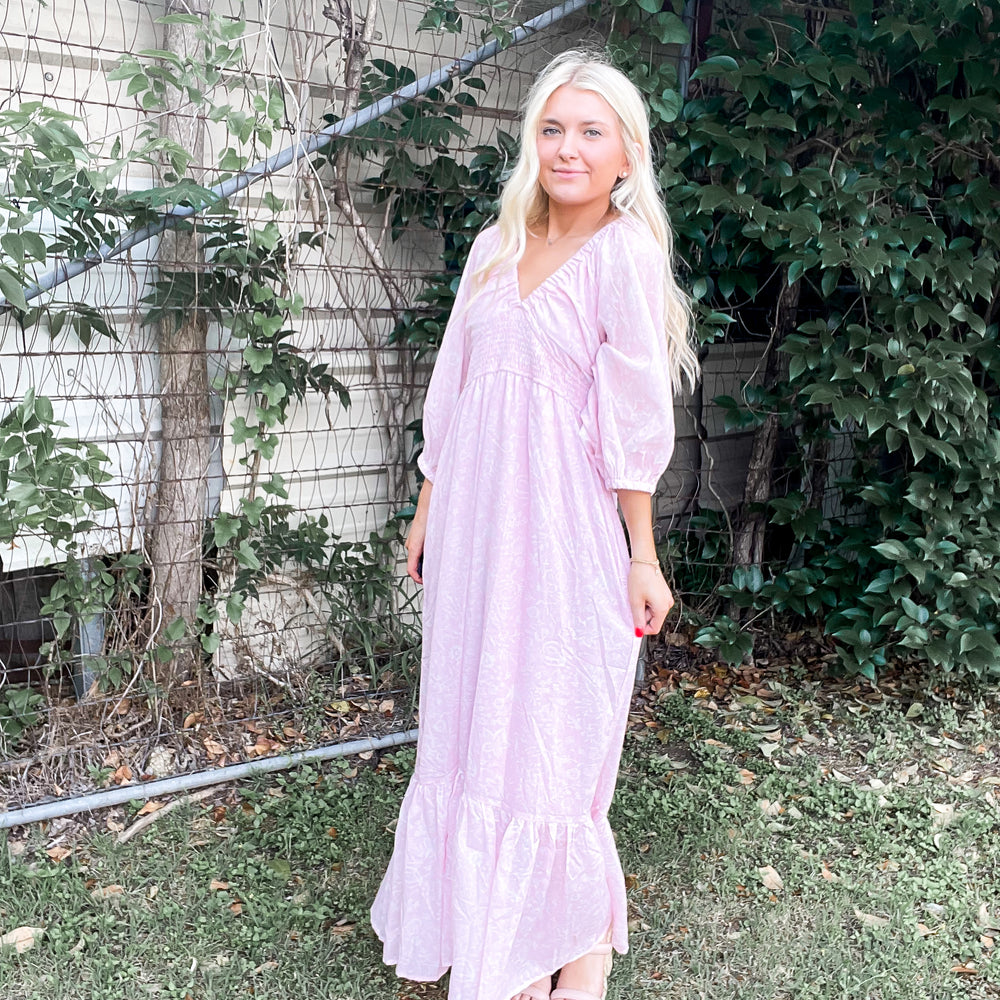 
                      
                        Soft Pink Hibiscus Dress
                      
                    