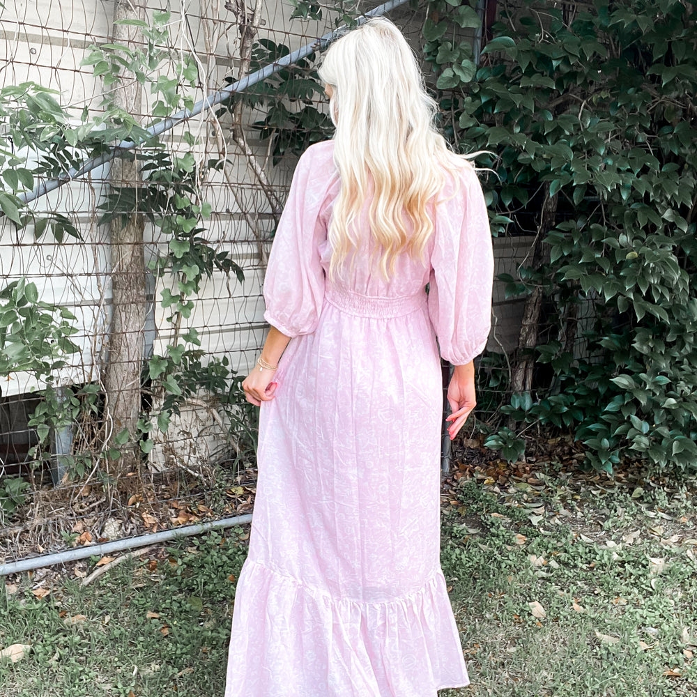 
                      
                        Soft Pink Hibiscus Dress
                      
                    