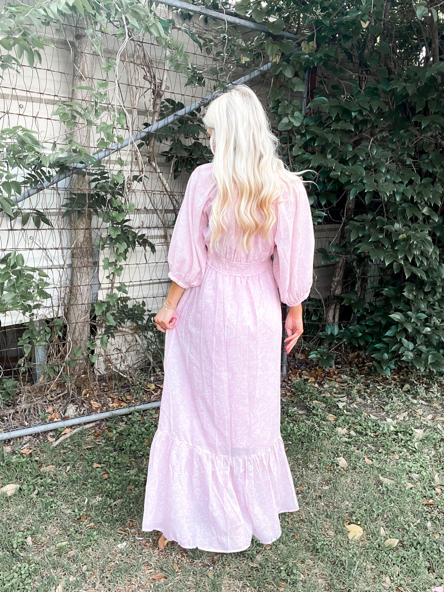 Soft Pink Hibiscus Dress