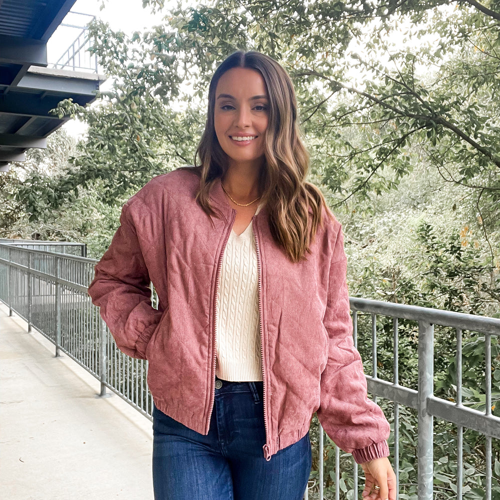 
                      
                        Rosewood Bomber Jacket
                      
                    