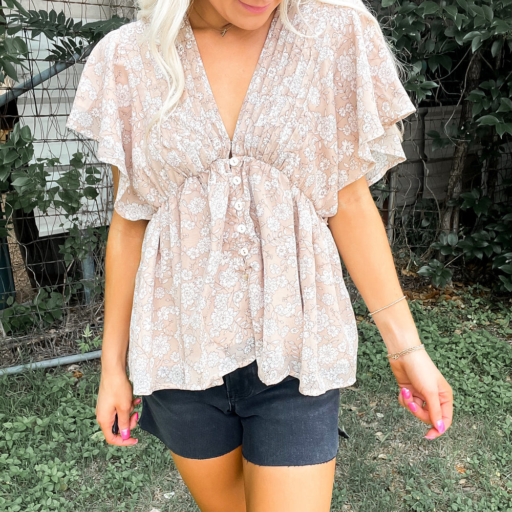 
                      
                        Soft Floral Cross Blouse
                      
                    