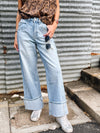 High Rise Double Seam Cuffed Jean