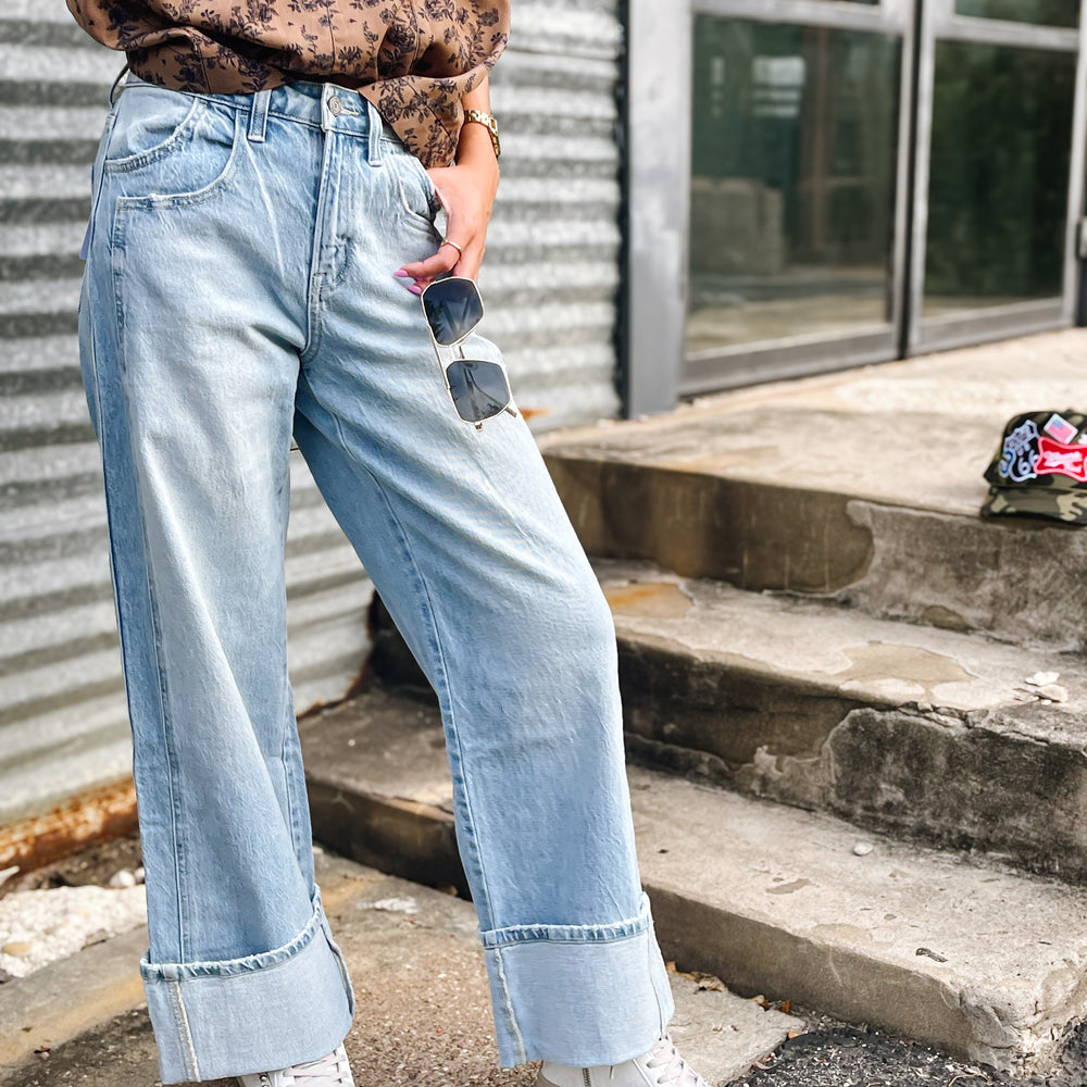 
                      
                        High Rise Double Seam Cuffed Jean
                      
                    