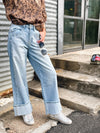 High Rise Double Seam Cuffed Jean