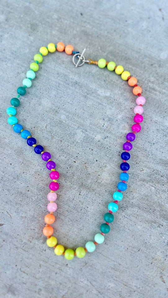 Glass Bead Necklace - RainBow