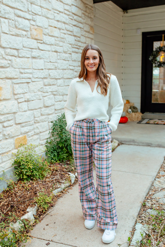 Always Pink Plaid Trousers